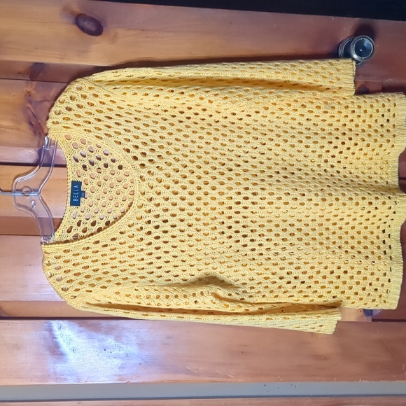 BELLA* size XXL open work crochet sweater long sleeve knit hem/cuff/neck - Picture 6 of 8